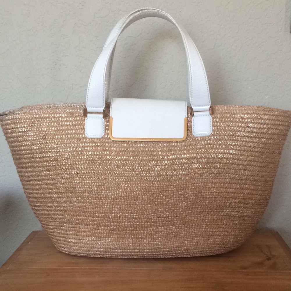 Jimmy Choo Straw Glitter Tote